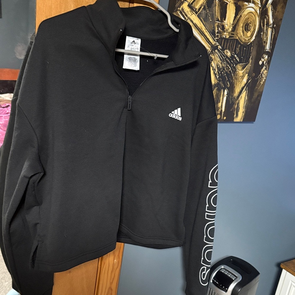 Adidas Women's Black Half-Zip Jacket